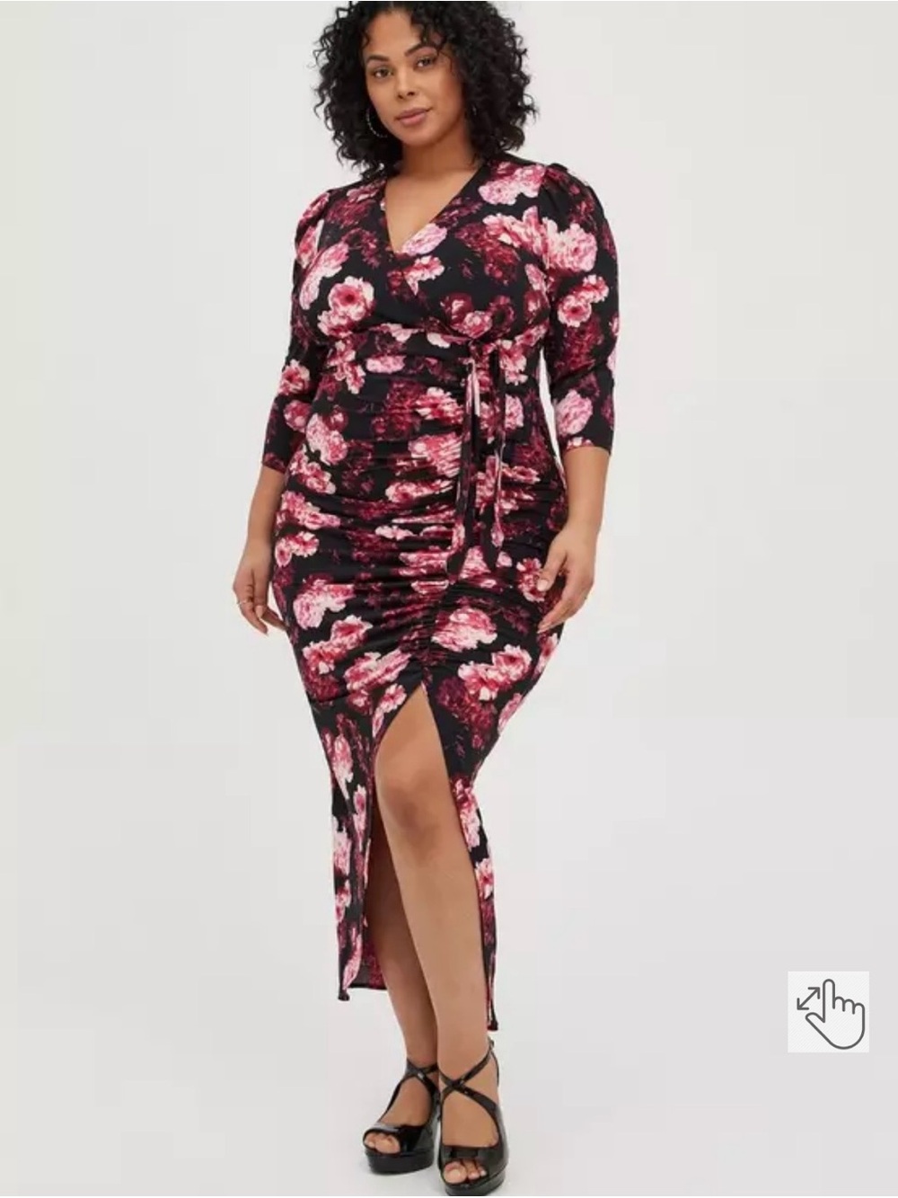 Torrid Maxi Studio Knit Hi-Low Dress Floral size 16